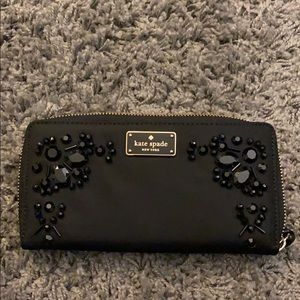 Kate Spate black nylon wallet